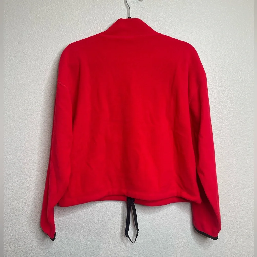 Victorias Secret PINK Red Cropped Fleece Half Zip Pullover Sweater Size Medium - Picture 9 of 9